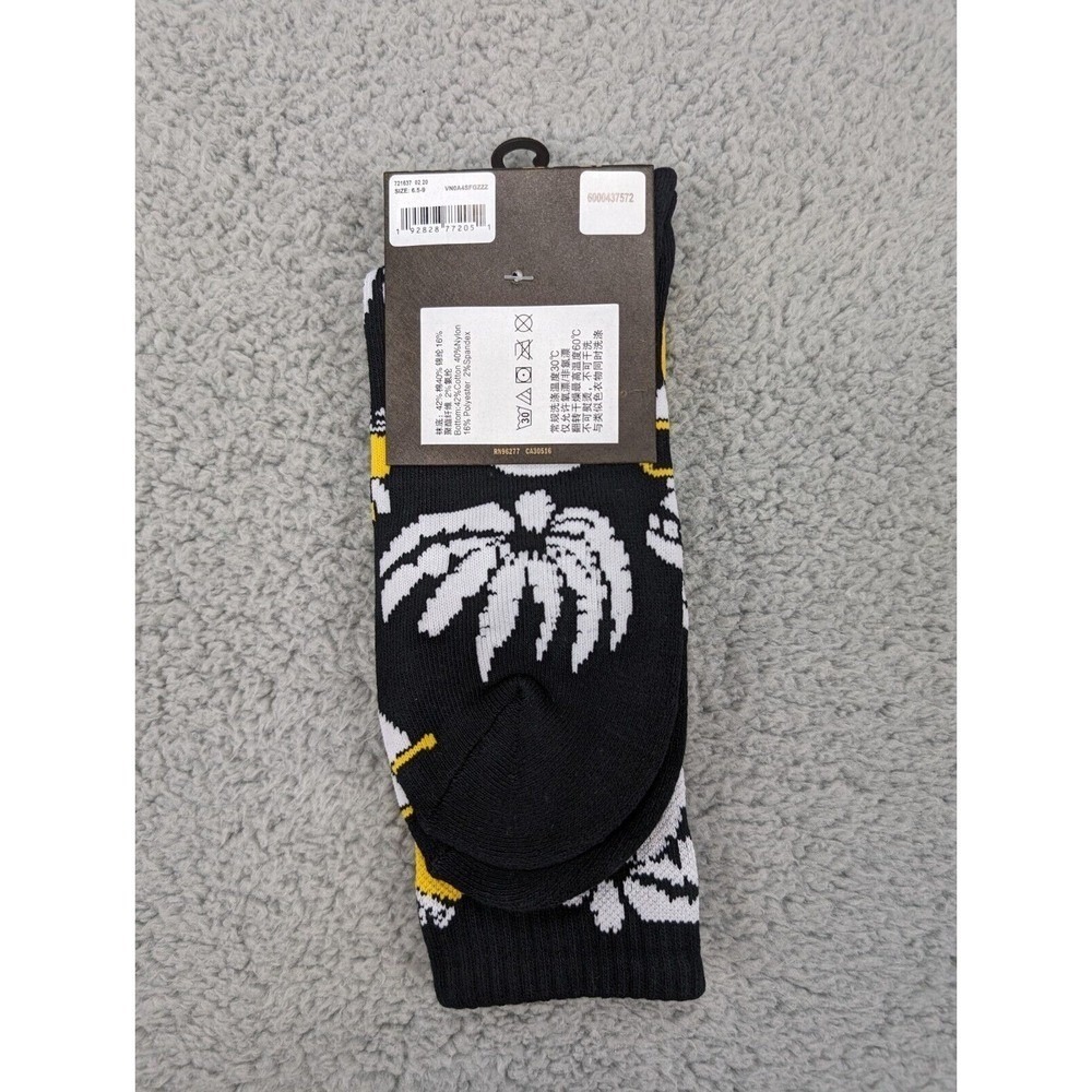 Vans Crew Socks Mens Womens 6.5-9 Black White Skeleton Beer Glass All Over Print - Picture 3 of 3